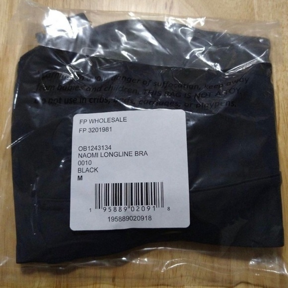 Free People Naomi Underwire Longline Bra, Size M, Black, New - Picture 4 of 7